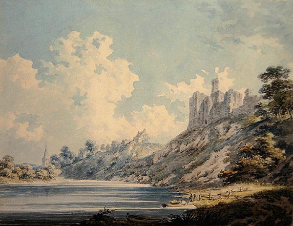 Zamek Warkworth (akwarela na papierze) autorstwa Edward Dayes