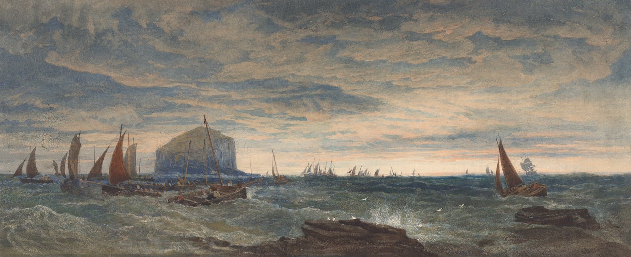 Bass Rock o świcie autorstwa Edward Duncan