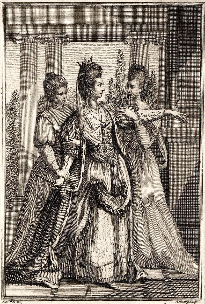 Mary Ann Yates jako Kleopatra w filmie Drydens All for Love ok. 1778 r. autorstwa Edward Edwards