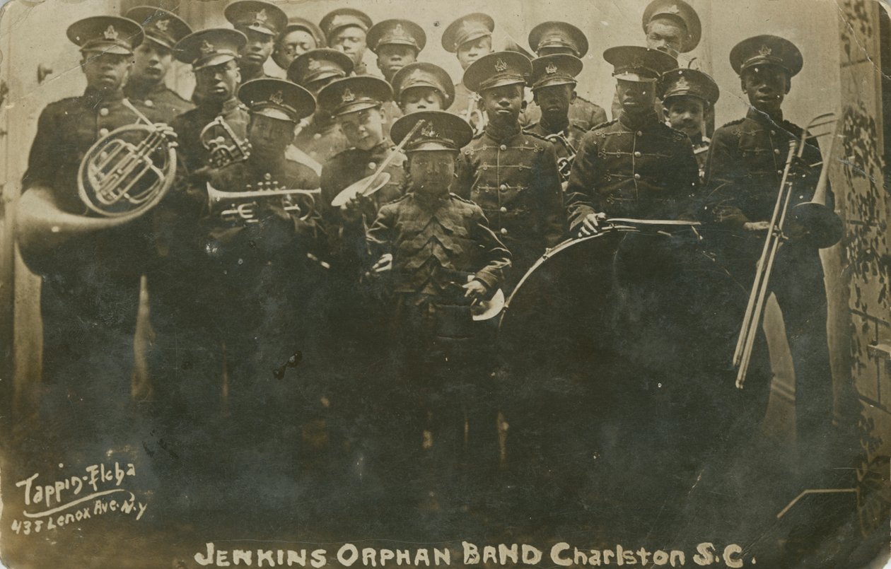 Pocztówka ze zdjęciem Jenkins Orphanage Band, Charleston, Karolina Południowa, 1914. autorstwa Edward Elcha