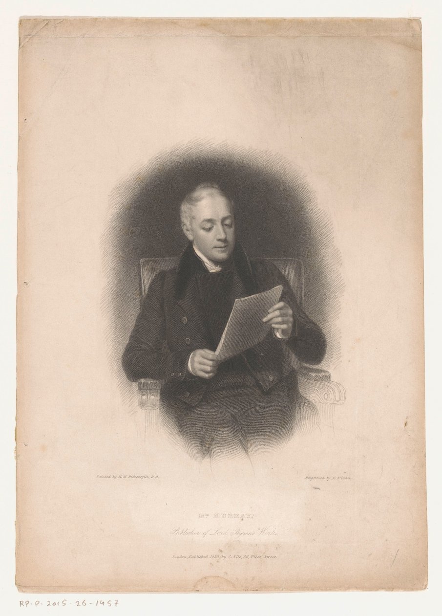 Portret van uitgevera Johna Murraya Pan Murray, wydawca dzieł Lorda Byrona (tytuł na obiekcie) autorstwa Edward Finden