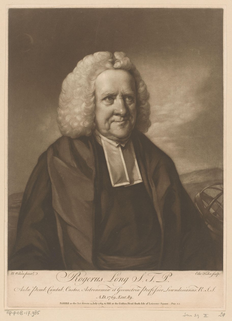 Portret van Rogera Longa Rogerus Long (tytuł na obiekcie) autorstwa Edward Fisher