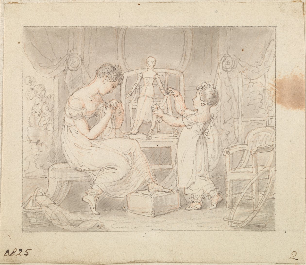 Ilustracja do nowej lalki: szycie ubrań dla lalki autorstwa Edward Francis Burney