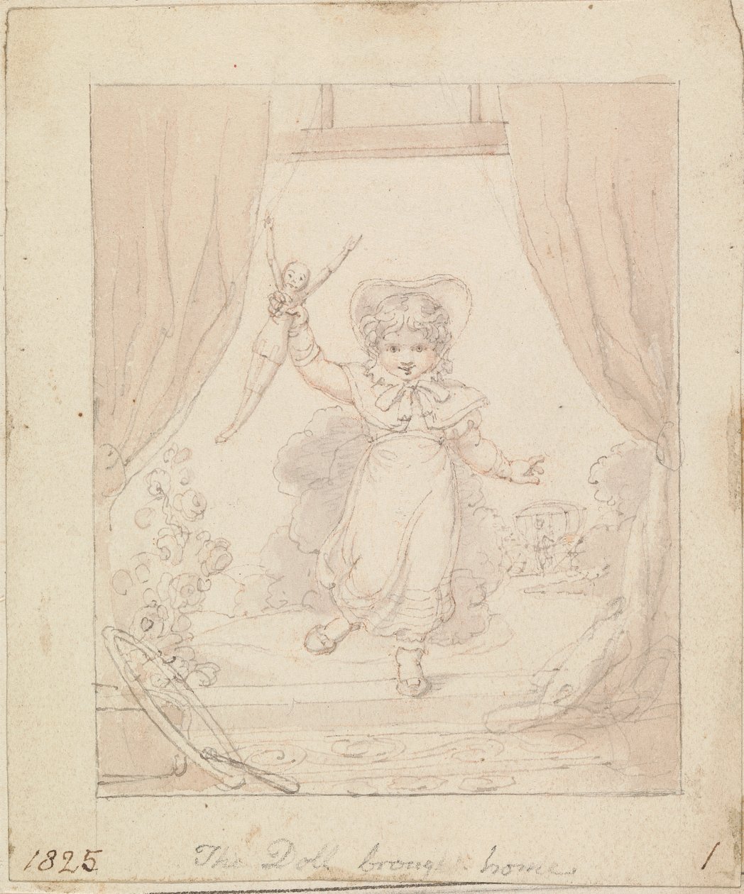 Ilustracja do nowej lalki: lalka przyniesiona do domu autorstwa Edward Francis Burney