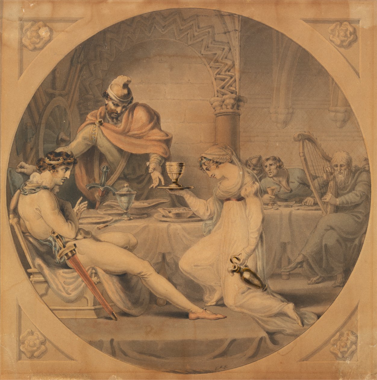 Makbet: Scena bankietowa - Makbet, Akt II, Scena IV autorstwa Edward Francis Burney
