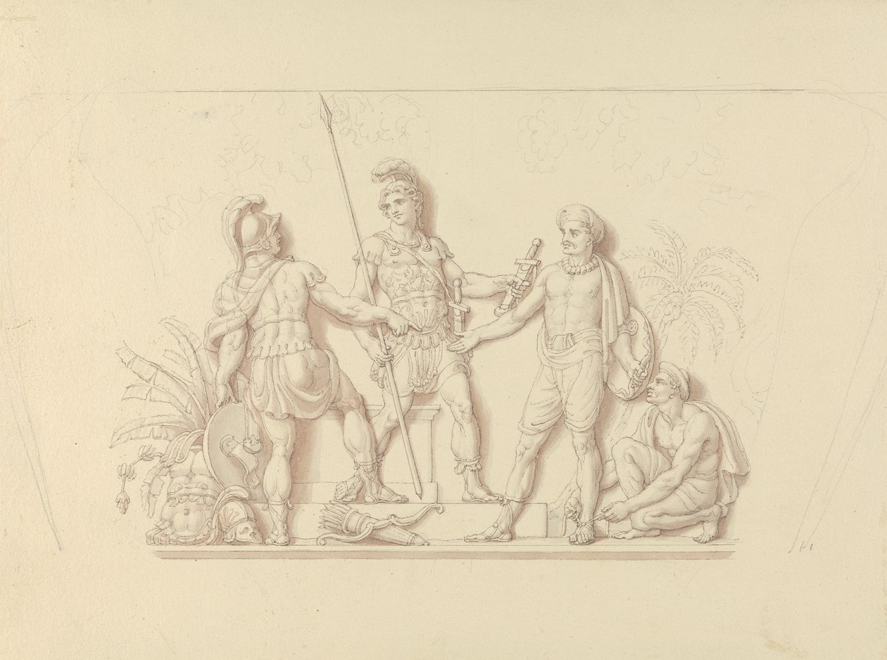 Złożenie broni w ręce Indian autorstwa Edward Francis Burney