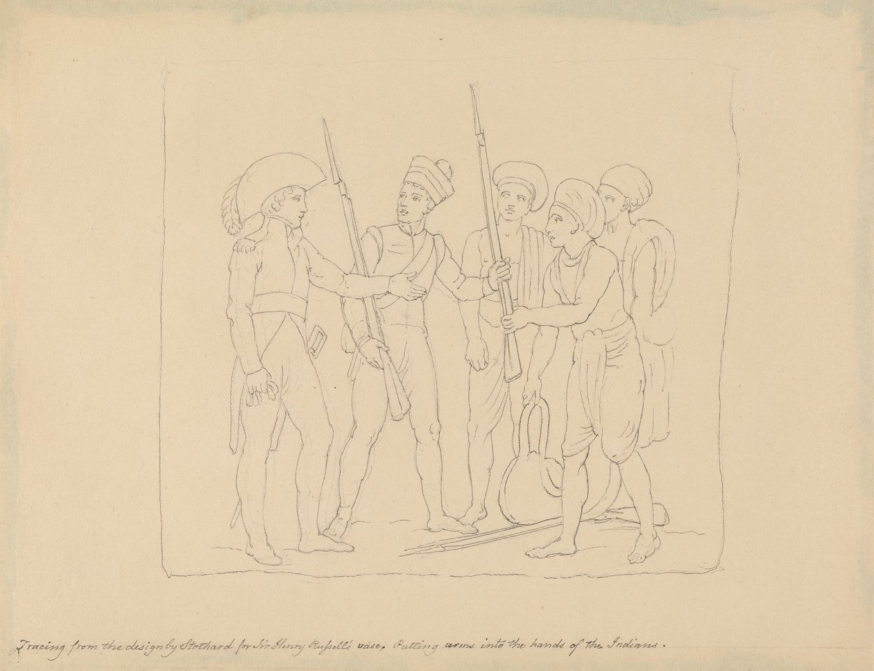 Złożenie broni w ręce Indian autorstwa Edward Francis Burney