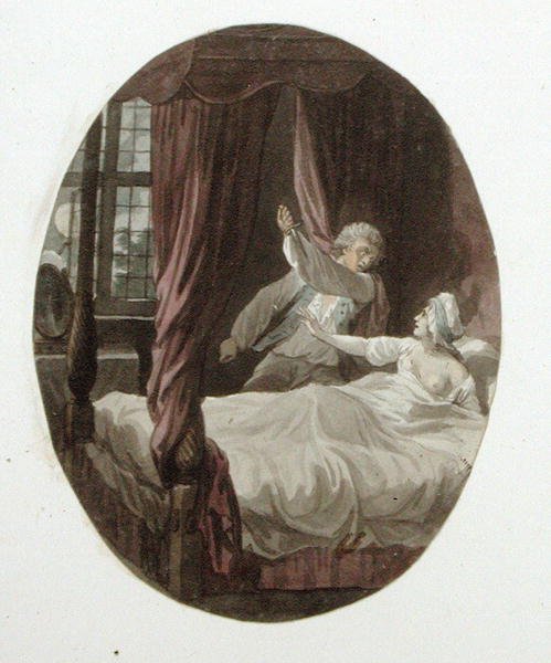 Intruz, ilustracja do „Widza”, ok. 1810 (akwarela na papierze) autorstwa Edward Francis Burney