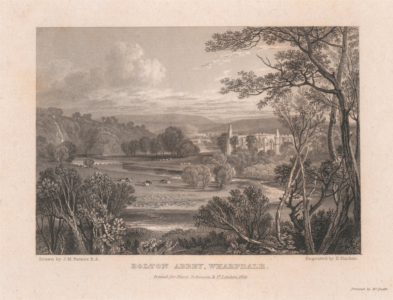 Opactwo Bolton, Wharfdale autorstwa Edward Francis Finden