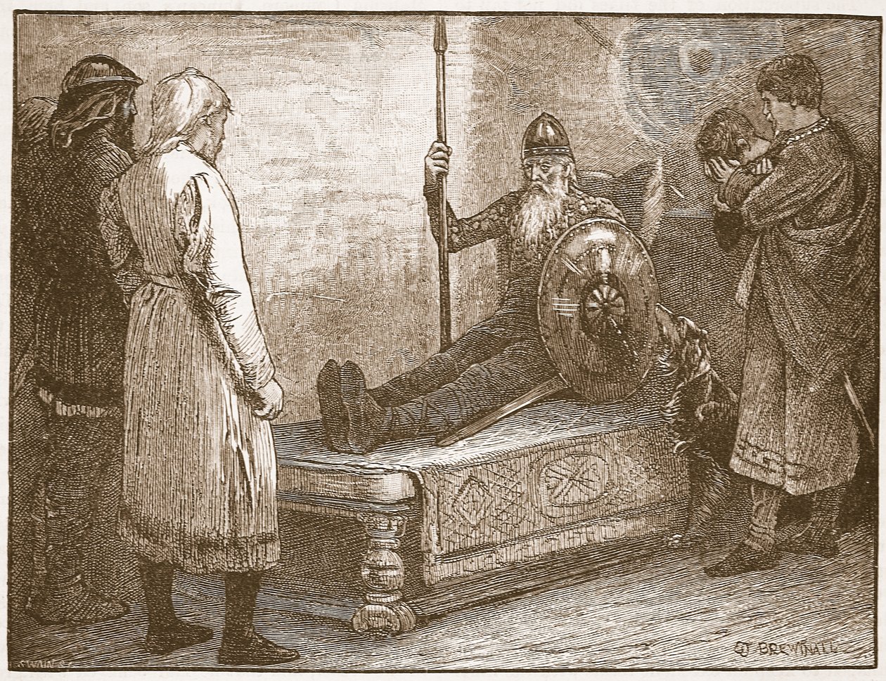 Śmierć Siwarda, ilustracja z "Cassell