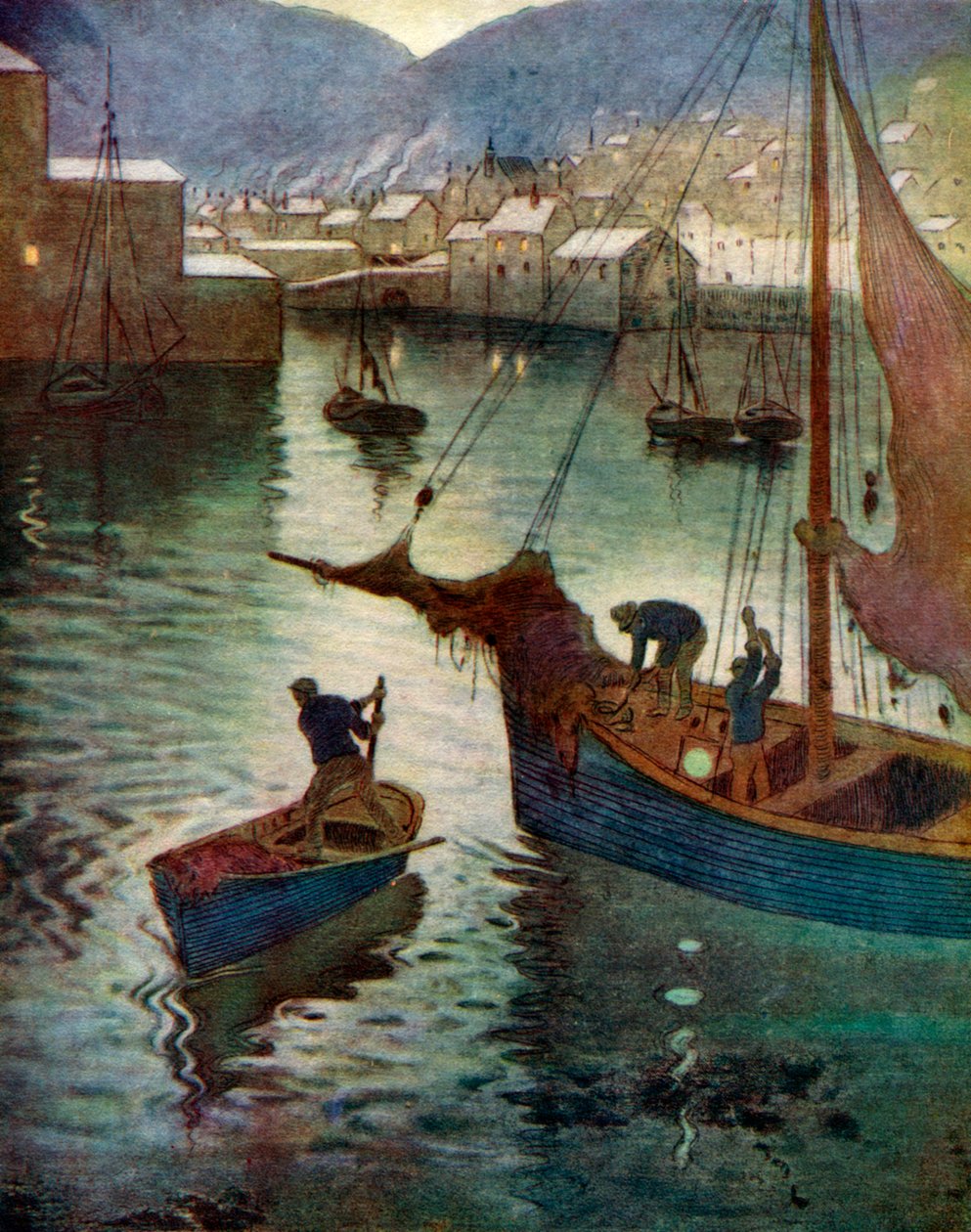 Port, Polperro, Kornwalia, 1924-1926 autorstwa Edward Frederick Ertz