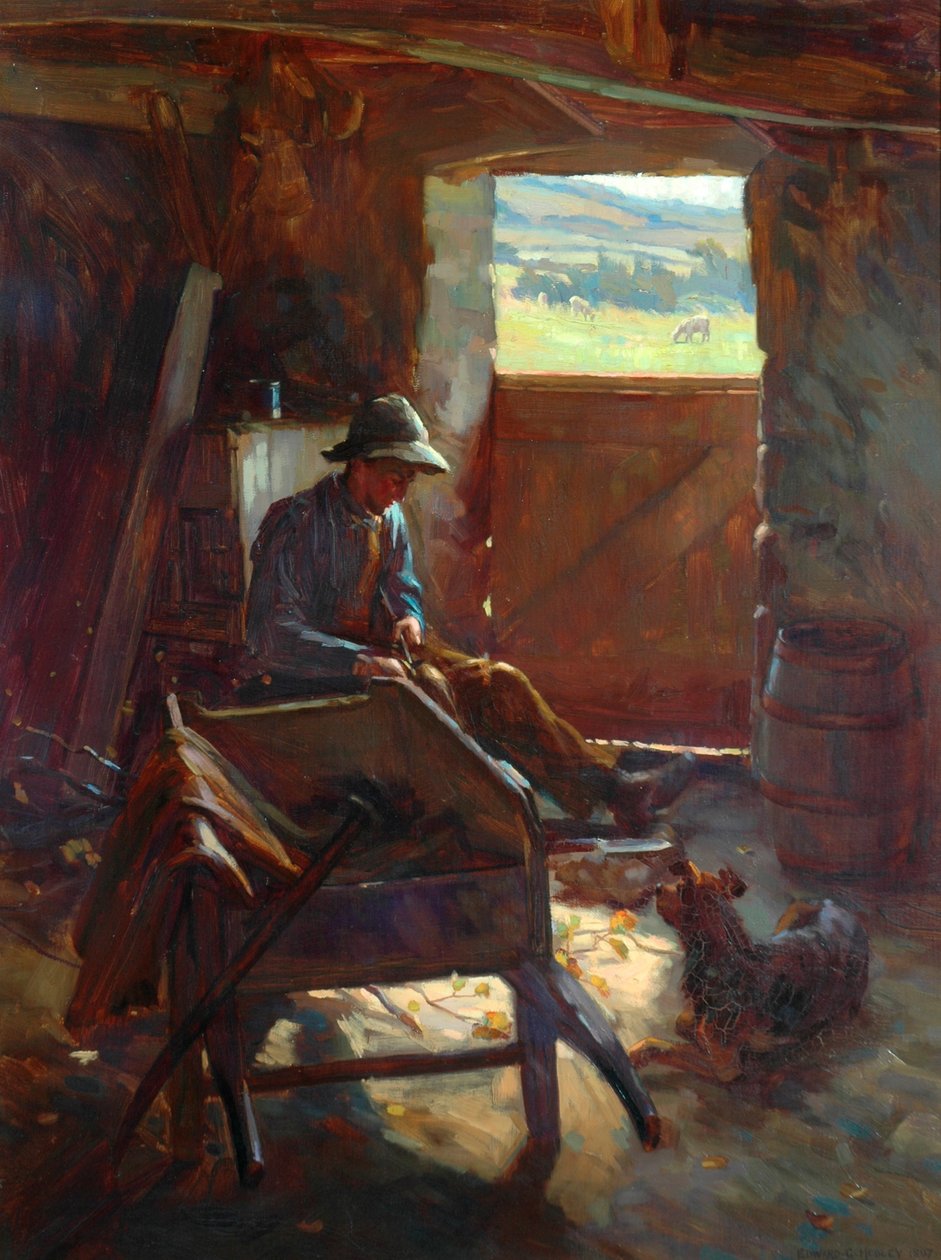 Cięcie stosów prętów, 1897 autorstwa Edward George Hobley