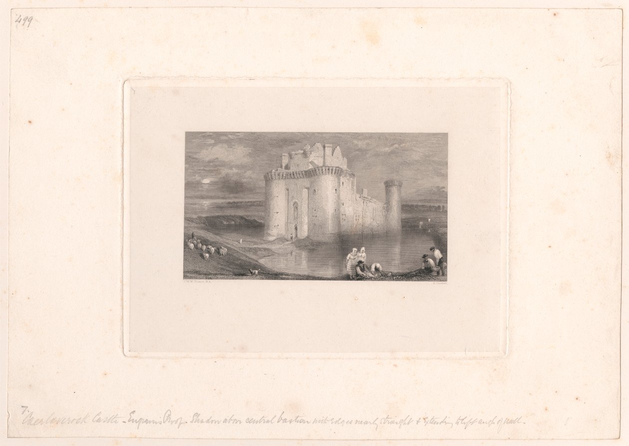 Caerlaverock Kastillu llaqta autorstwa Edward Goodall