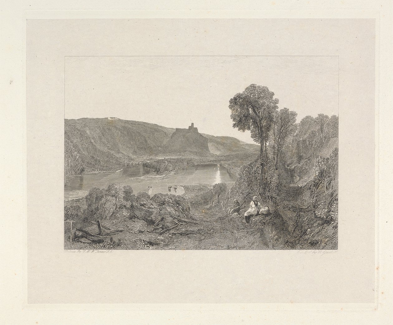 Zamek Prudoe, Northumberland autorstwa Edward Goodall