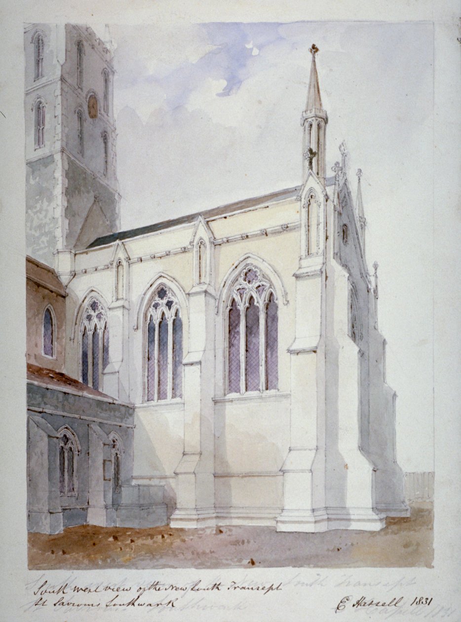 Katedra w Southwark, Londyn, 1831 autorstwa Edward Hassell