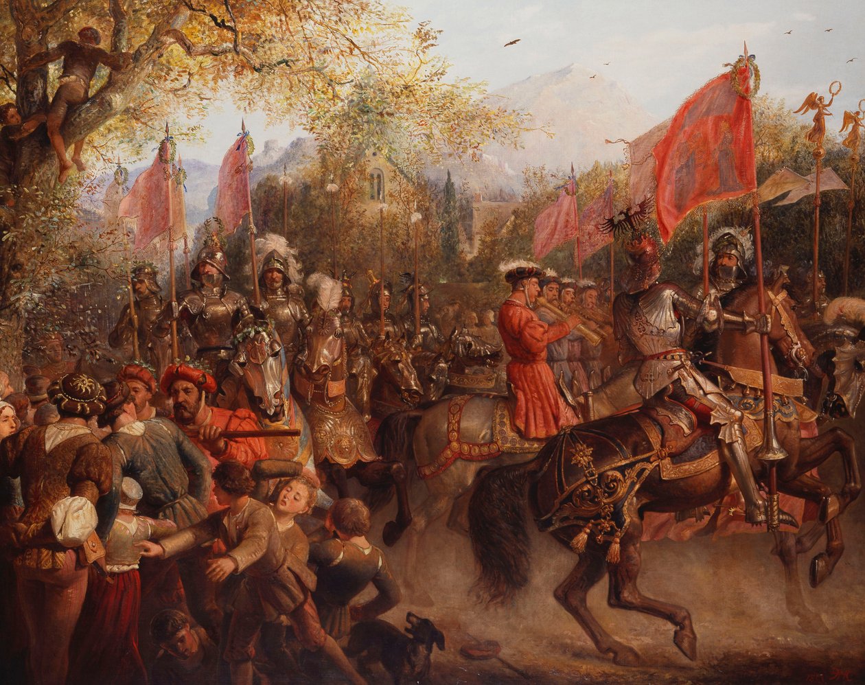 Grad! Nadchodzi zwycięski Bohater, 1893 autorstwa Edward Henry Corbould