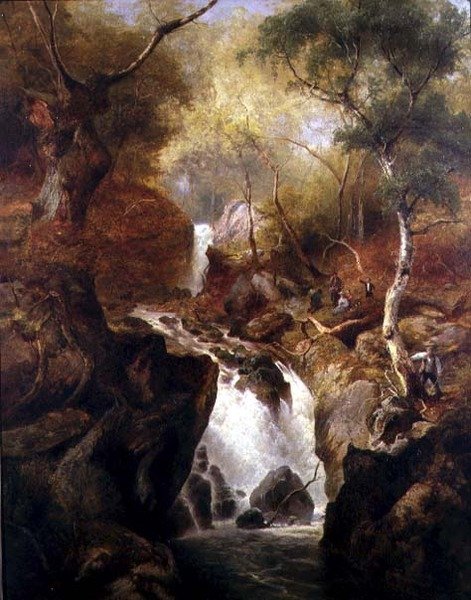 Wodospad przez las autorstwa Edward Henry Holder