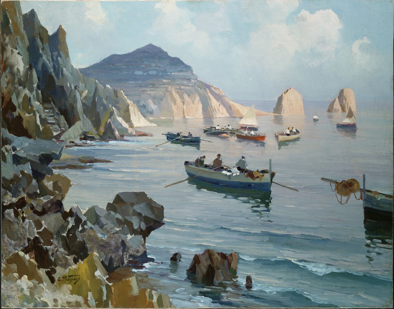 Łodzie w skalistej zatoce autorstwa Edward Henry Potthast