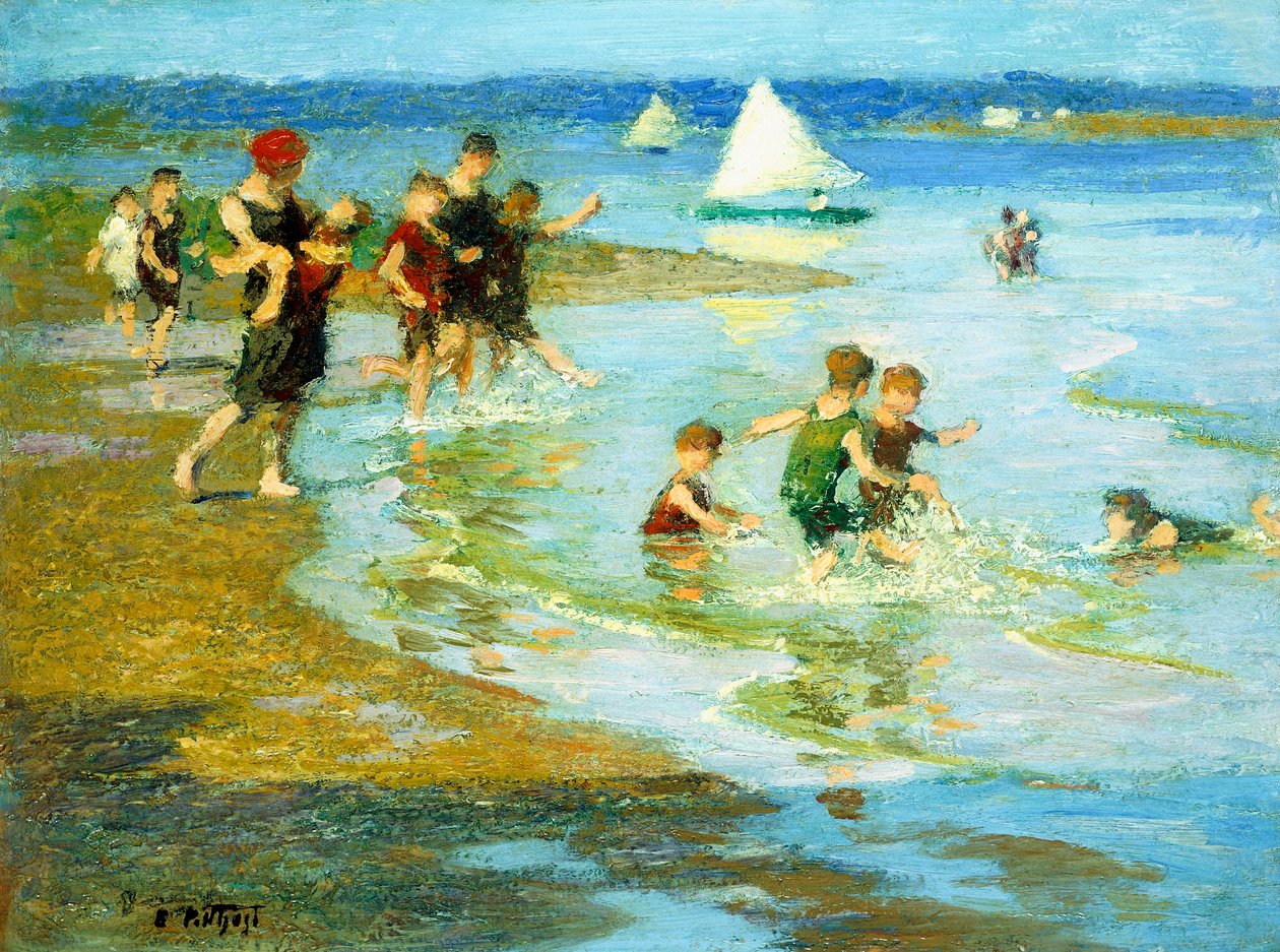 Dzieci bawiące się na plaży, autorstwa Edward Henry Potthast