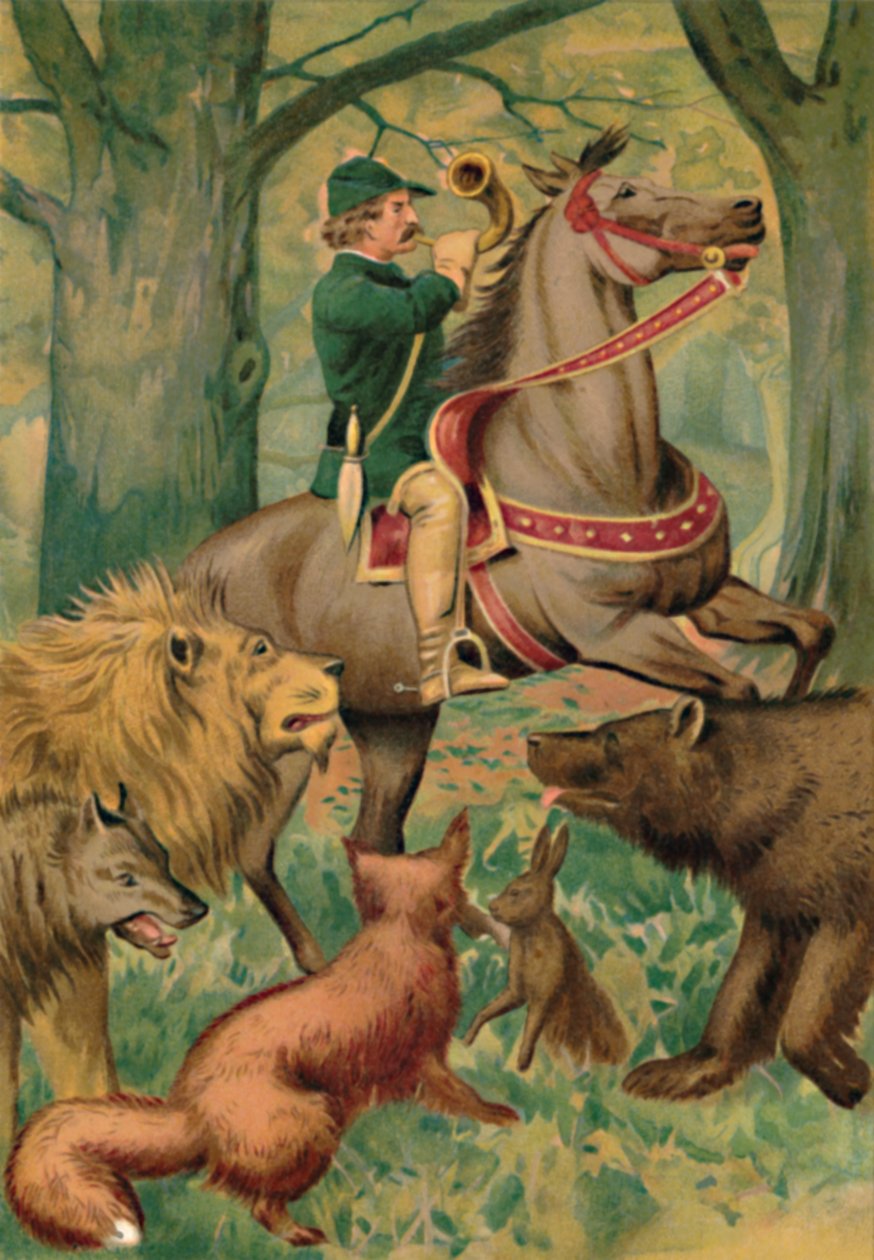 Łowca i zwierzęta, 1901 autorstwa Edward Henry Wehnert