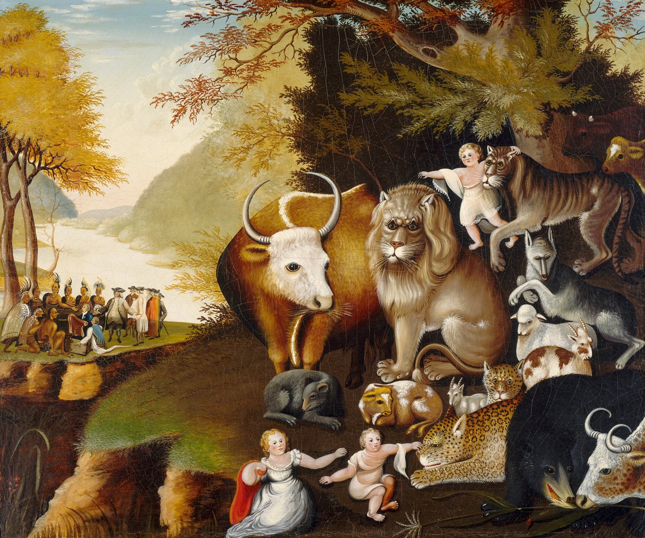 Królestwo pokoju, c.1834 autorstwa Edward Hicks