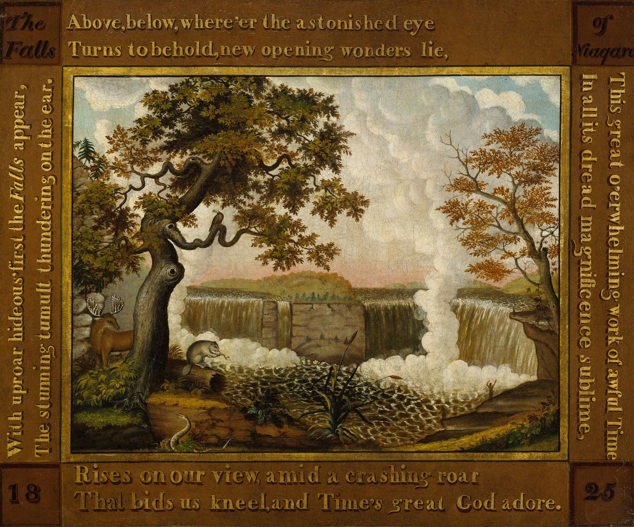 Wodospady Niagary, ok. 1825 autorstwa Edward Hicks