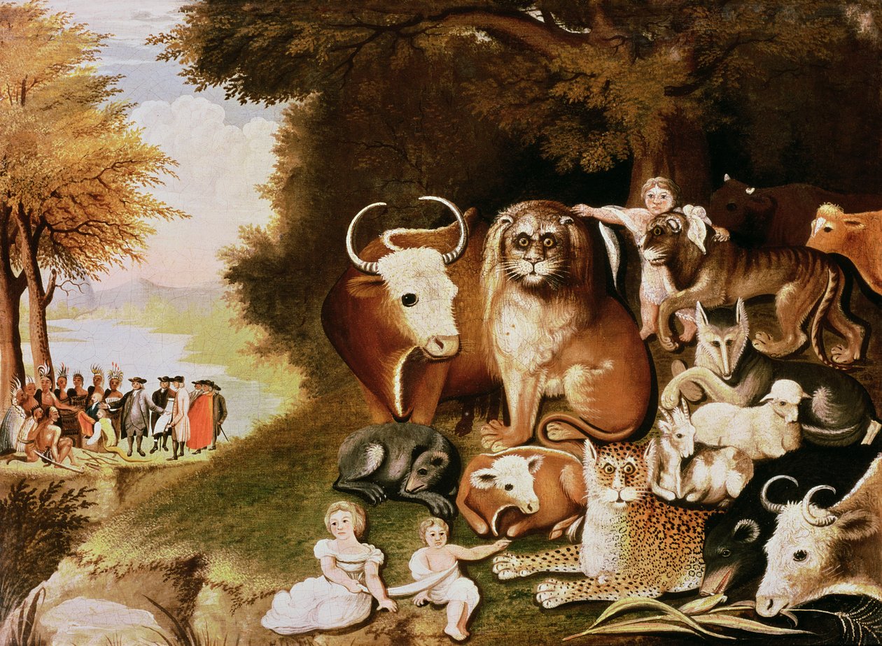 Królestwo pokoju, 1832-34 (zob. też 84503) autorstwa Edward Hicks