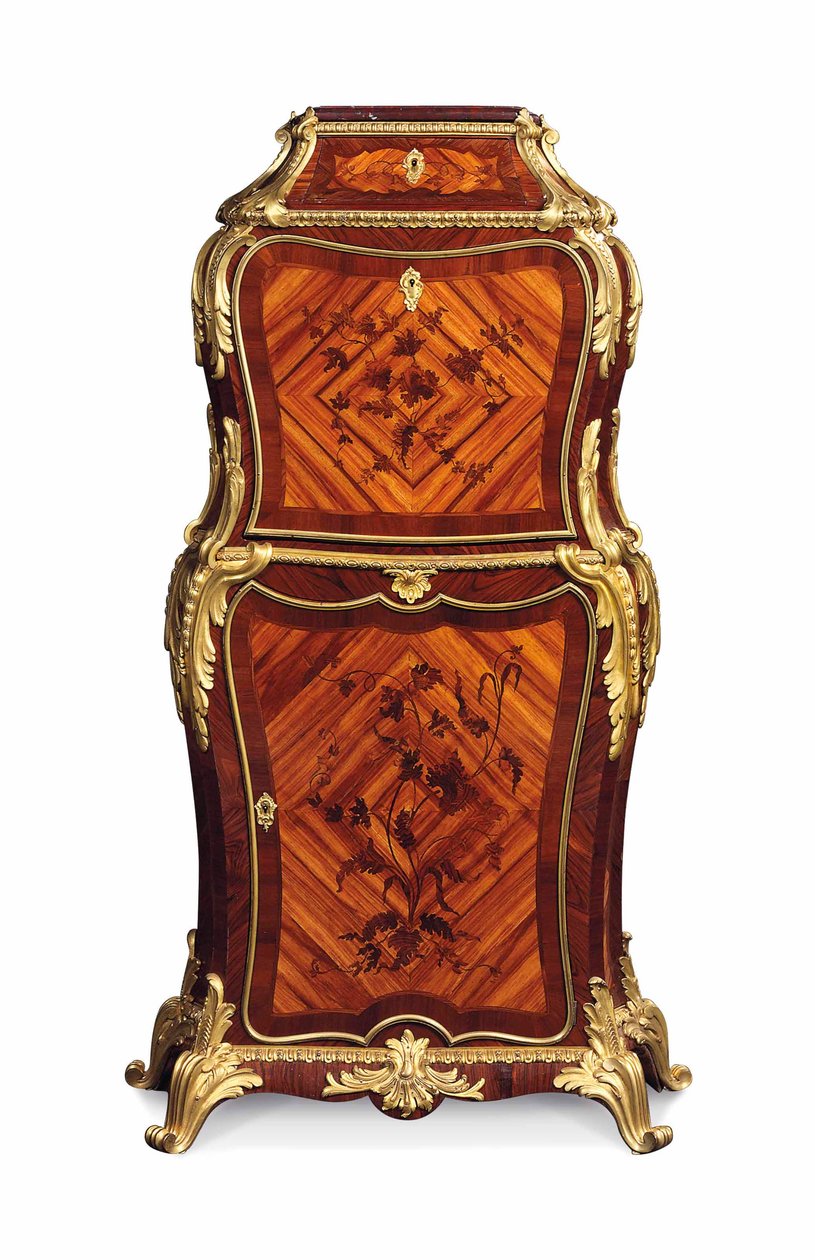 Petit sekretarz a abattant, ok. 1860 (ormolu z kingwood, tulipanowcem i intarsją amarantową) autorstwa Edward Holmes Baldock