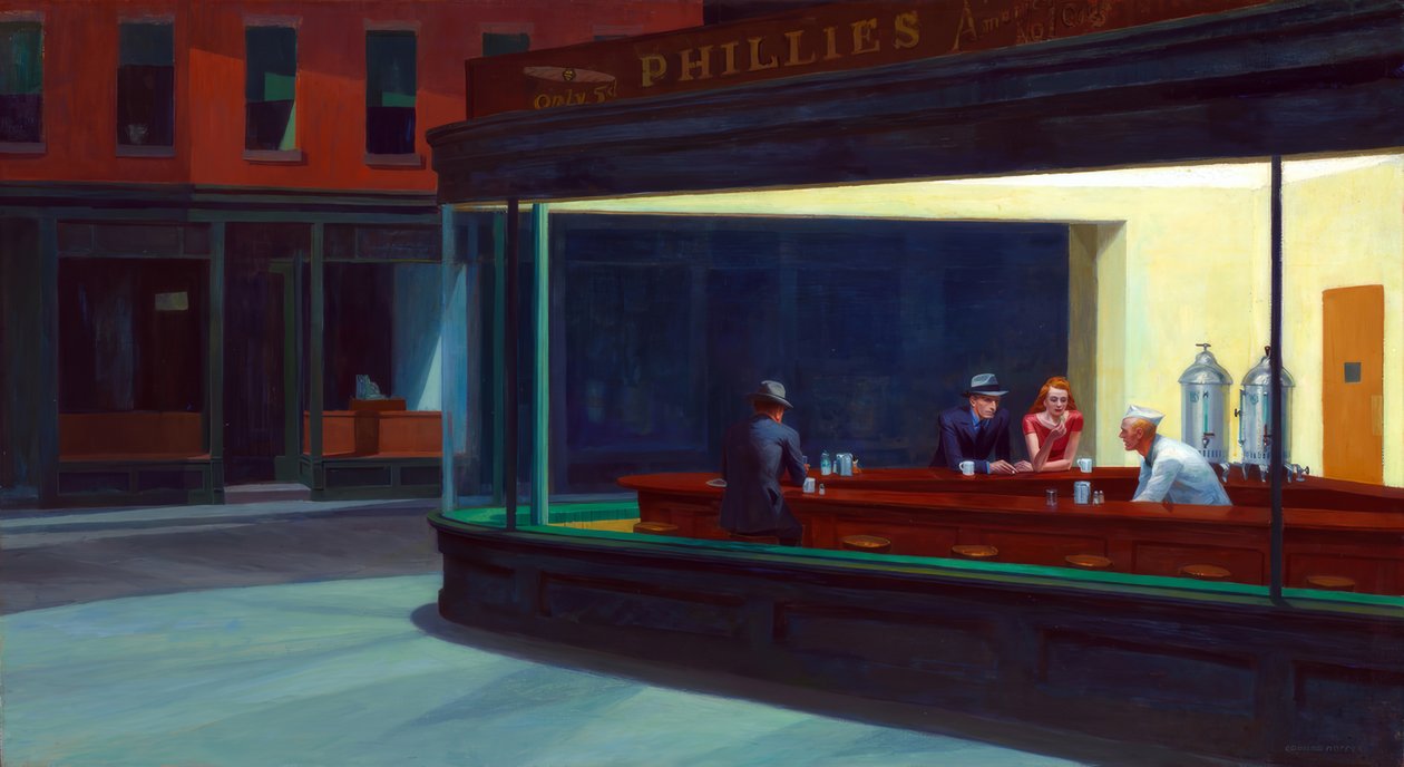 Nocne jastrzębie autorstwa Edward Hopper
