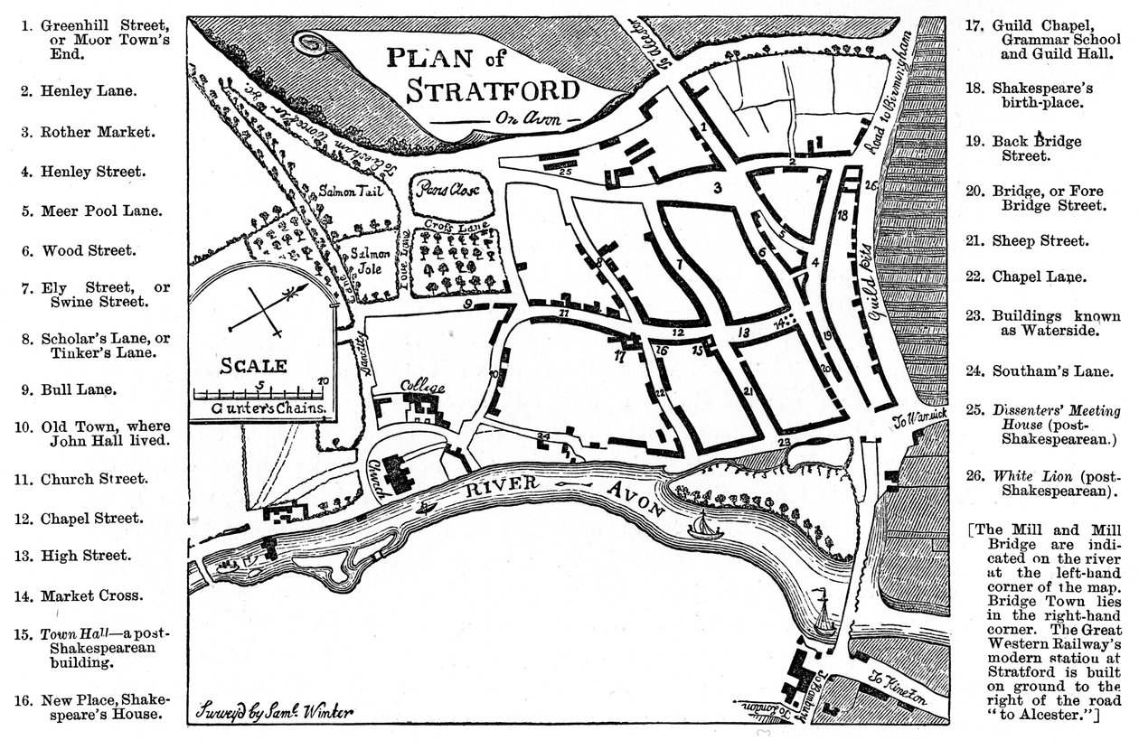 Mapa Stratford-upon-Avon, Warwickshire, 1759 1885. autorstwa Edward Hull