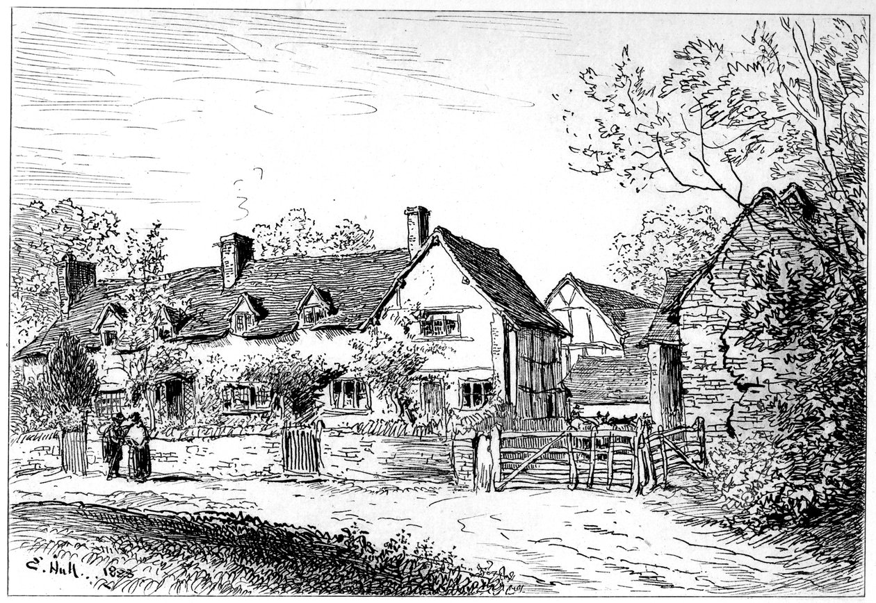 Domek Mary Ardens w Wilmcote, Warwickshire, 1885. autorstwa Edward Hull