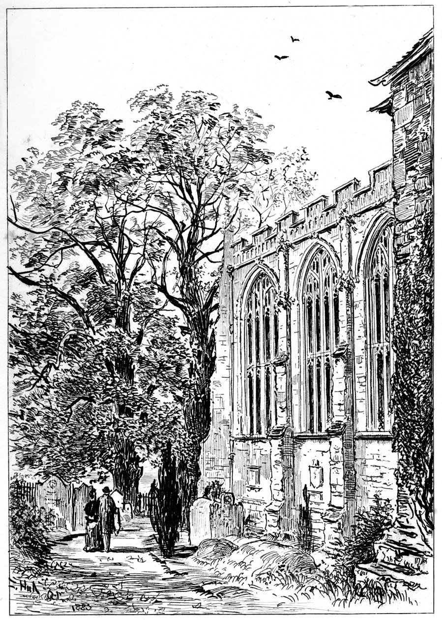 Prezbiterium kościoła Stratford, Stratford-upon-Avon, Warwickshire, 1885. autorstwa Edward Hull