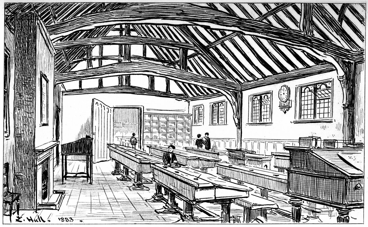 Gimnazjum, Stratford-upon-Avon, Warwickshire, 1885. autorstwa Edward Hull