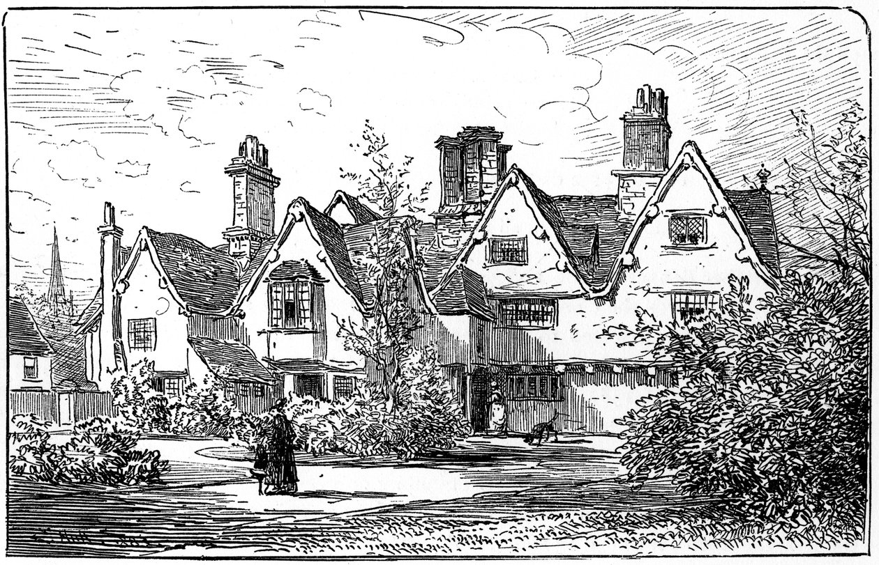 Dom dr Johna Halla, Stratford-upon-Avon, Warwickshire, 1885. autorstwa Edward Hull