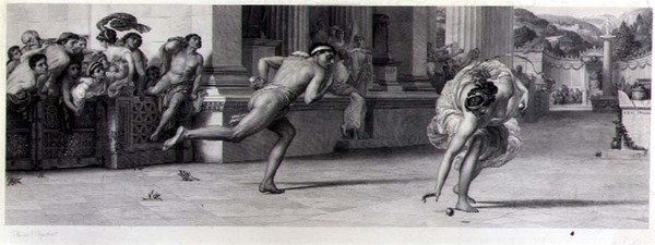 Wyścig Atalanty, ryty przez Jeana F. Jouberta (1810-84) wyd. przez Towarzystwo Sztuk Pięknych autorstwa Edward John (after) Poynter