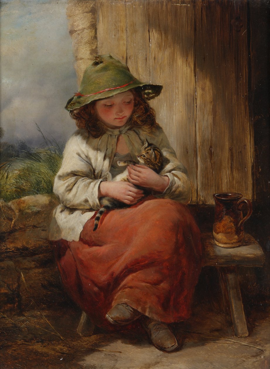 Dziecko z kotkiem autorstwa Edward John Cobbett