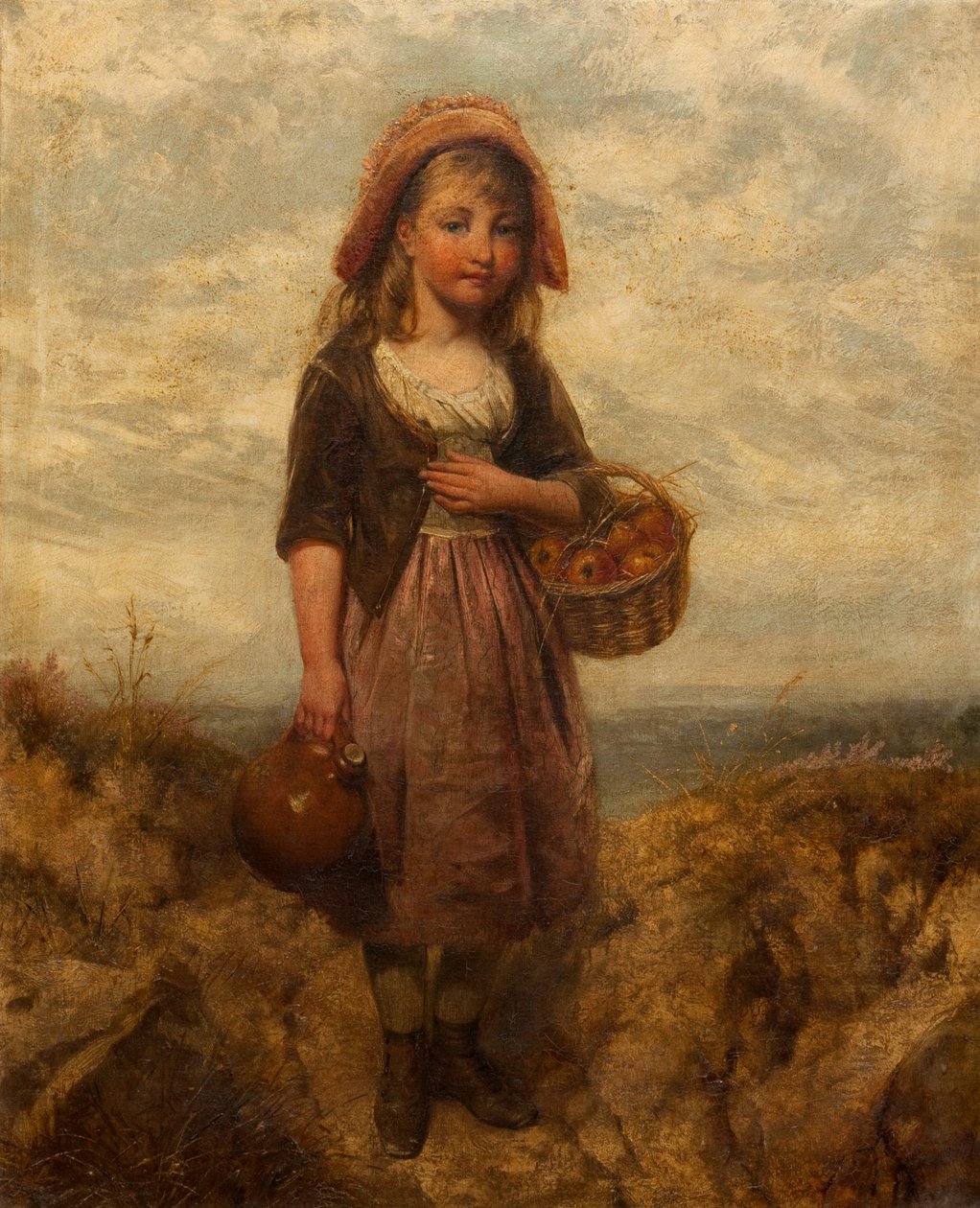 Dziewczyna z koszem jabłek autorstwa Edward John Cobbett