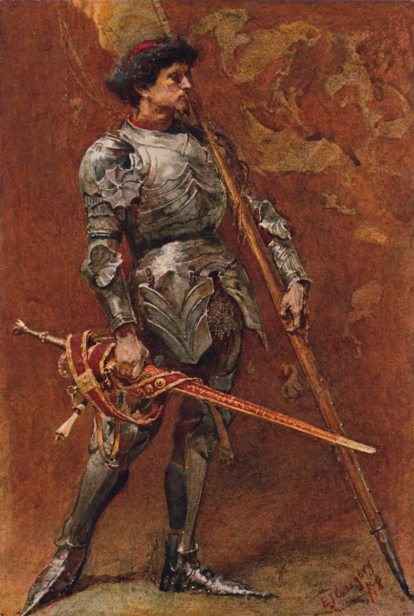 Rycerz w zbroi, ok. koniec XIX wieku autorstwa Edward John Gregory