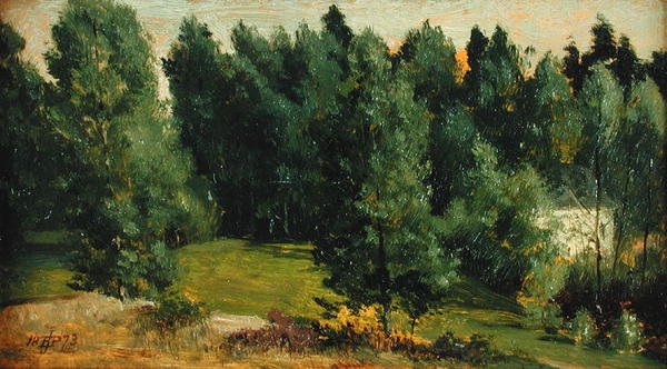 Zalesiony krajobraz autorstwa Edward John Poynter