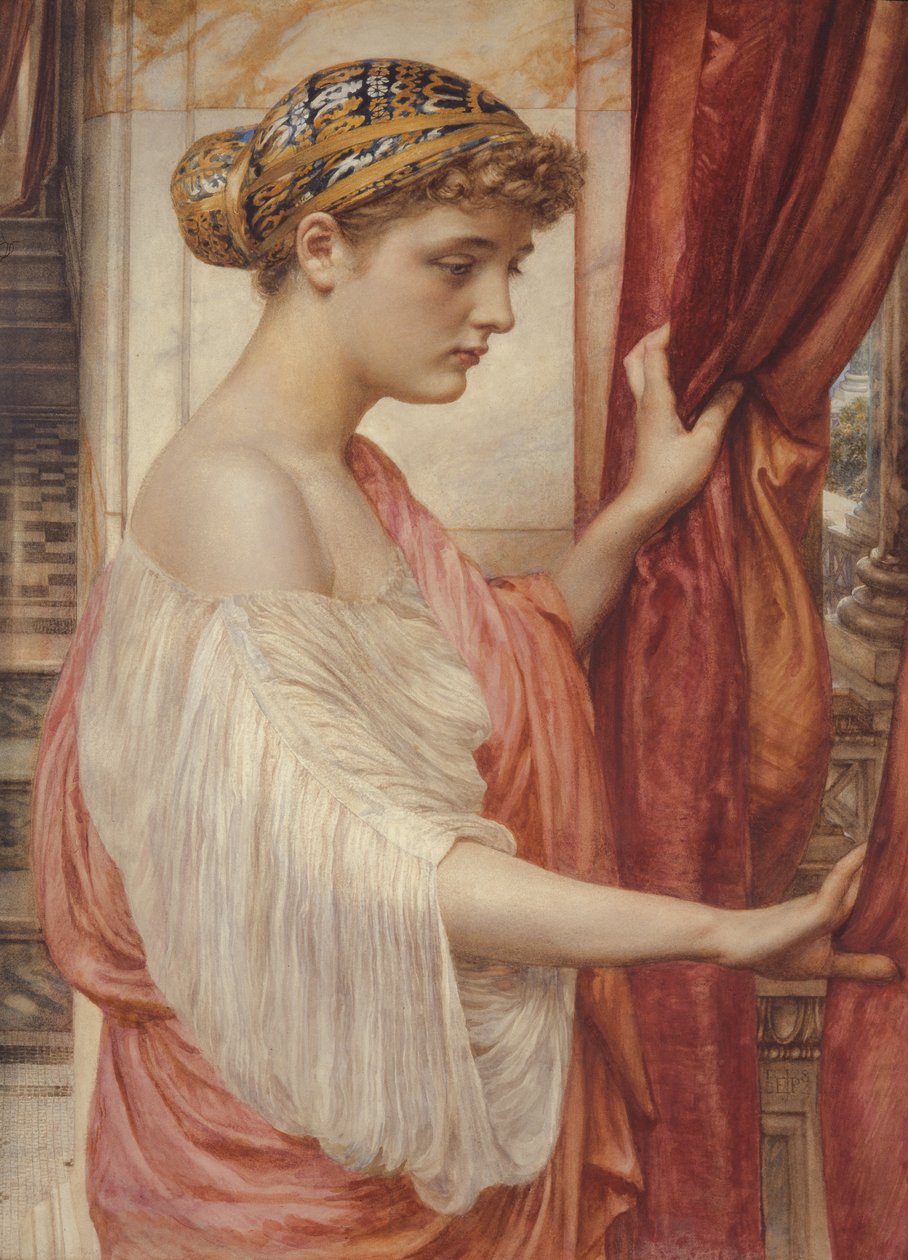 Pod oknem, 1884 (wc na papierze) autorstwa Edward John Poynter