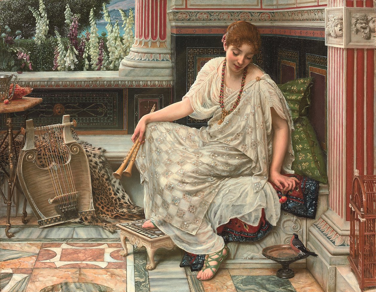 Chloe. Dulcis docta modos et citharae sciens (olej na płótnie) autorstwa Edward John Poynter