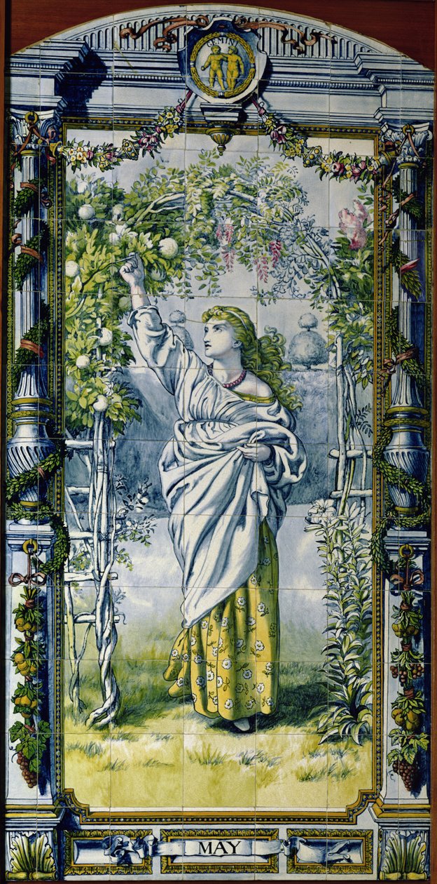 maj, z serii kafelków do Kuchni Holenderskiej, 1867-8 autorstwa Edward John Poynter
