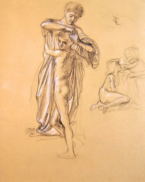 Studium lęków bezczynności (I), 1893 (kreda na papierze) autorstwa Edward John Poynter