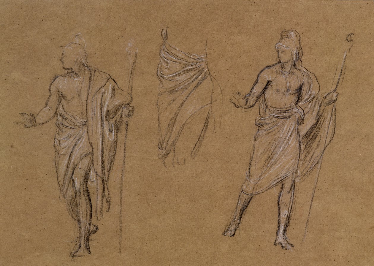Studium pasterzy, ok. 1875 (kreda na papierze) autorstwa Edward John Poynter