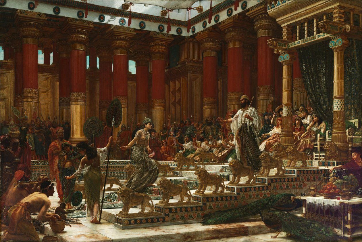 Wizyta królowej Saby u króla Salomona, 1890 autorstwa Edward John Poynter