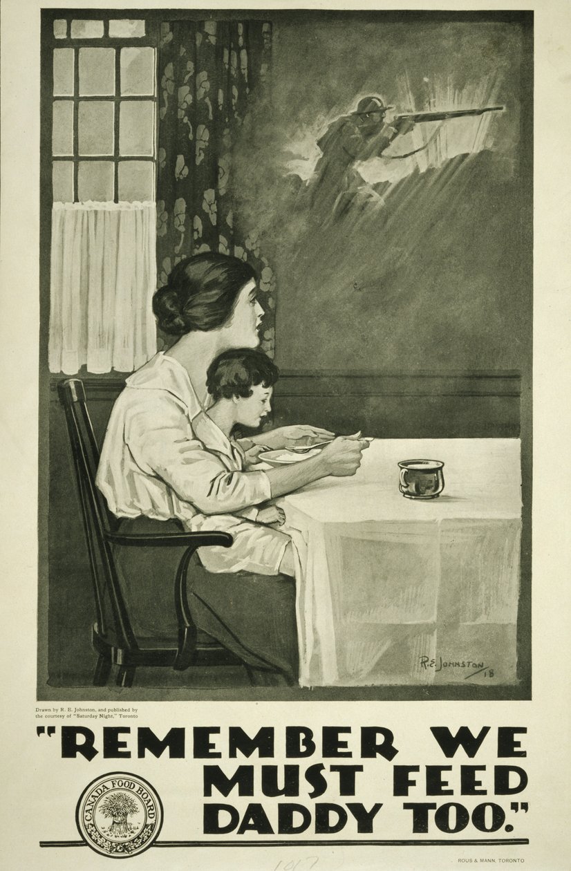 Pamiętaj, że musimy też nakarmić tatusia, Canada Food Board autorstwa Edward Killingworth Johnson