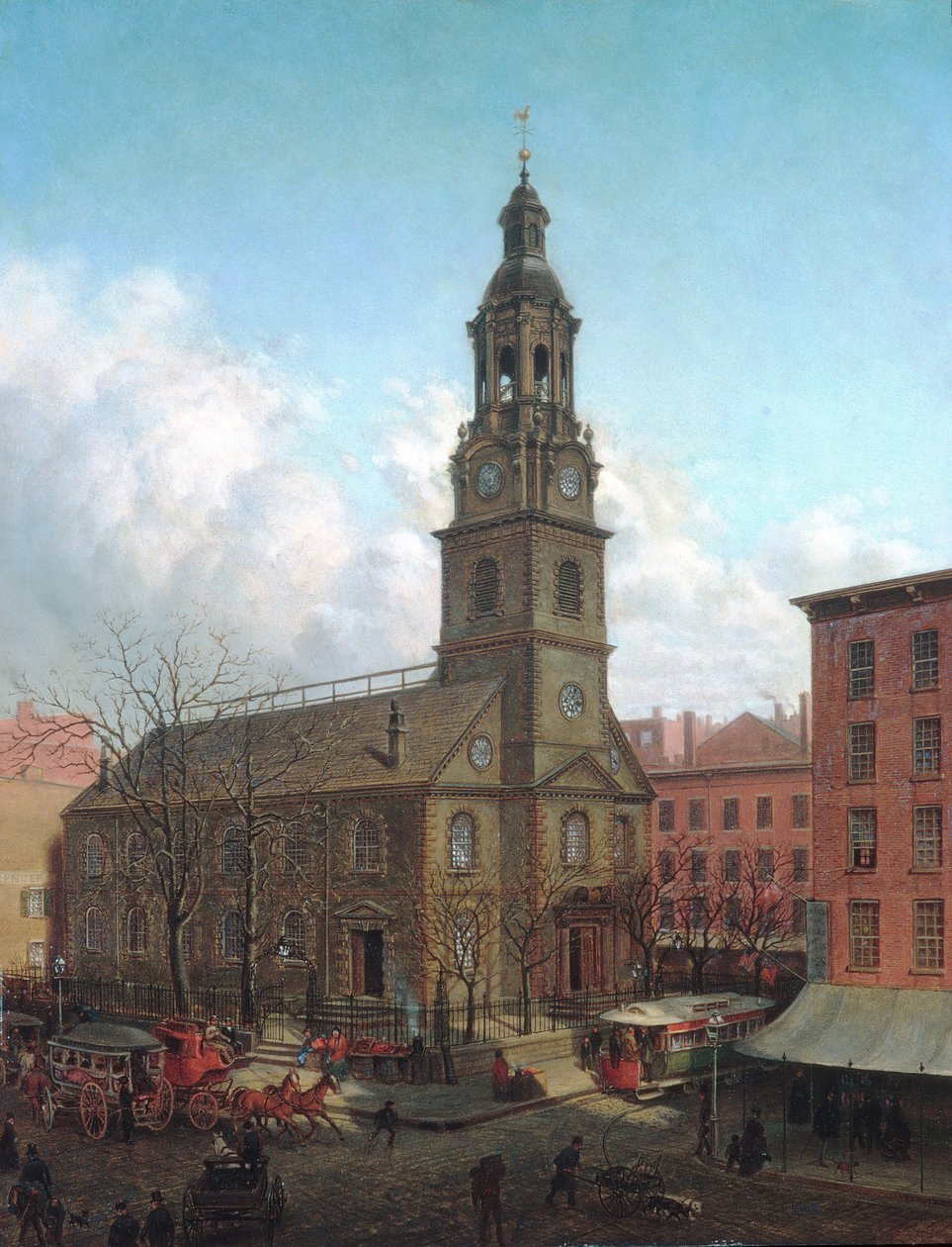 Kościół Północnoholenderski, Fulton and William Streets, Nowy Jork, 1869. autorstwa Edward Lamson Henry