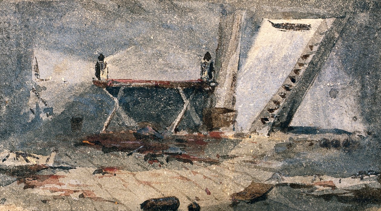 Cap-Haitien, Haiti: operacja HMS Bulldog. Akwarela autorstwa Edward Lawton Moss