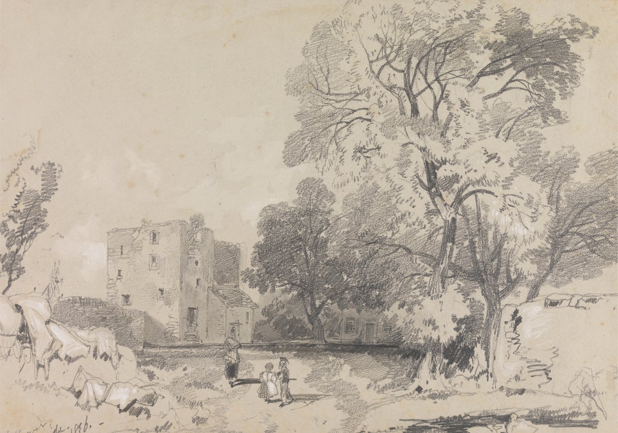 Zrujnowany dom z wieżą autorstwa Edward Lear