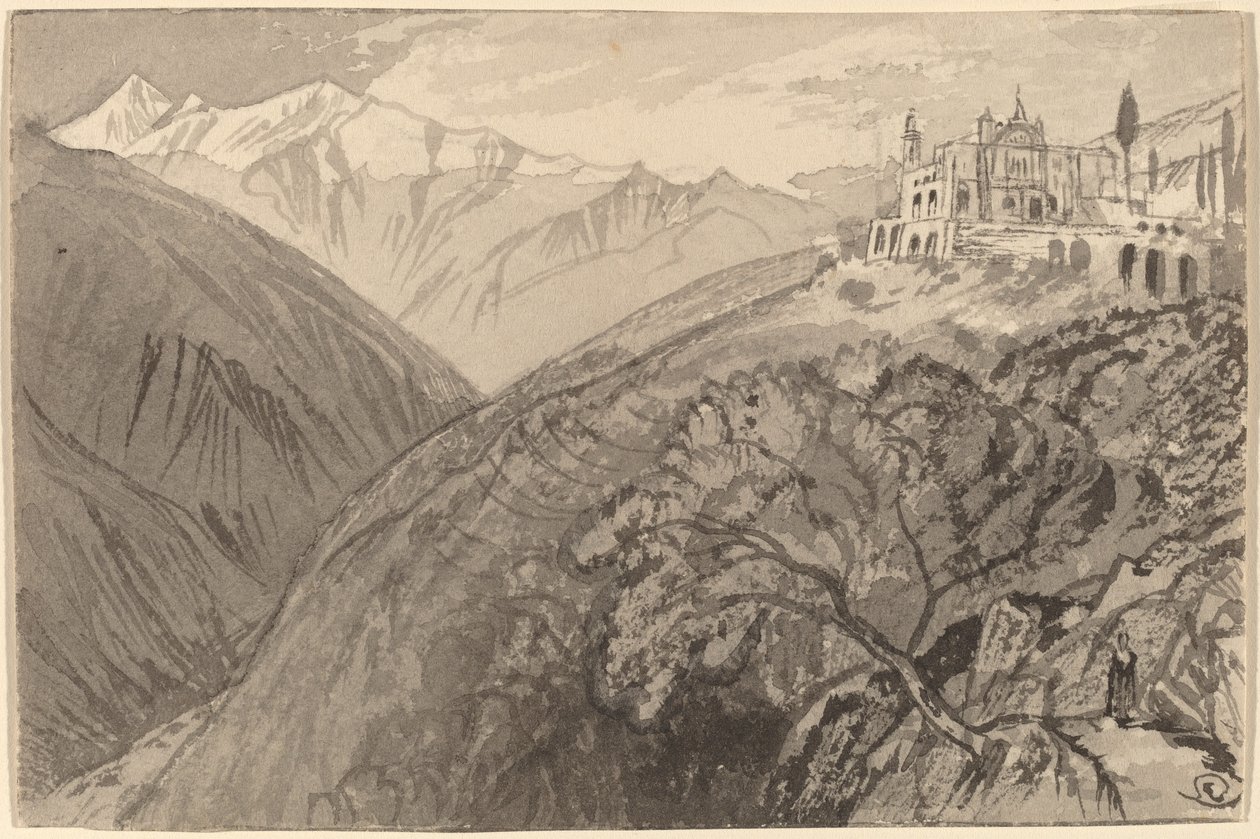 Miasto na wzgórzu (Sanktuarium Lampedusy) autorstwa Edward Lear